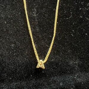 ✨ Gorjana Gold “A” Initial Necklace – Chain